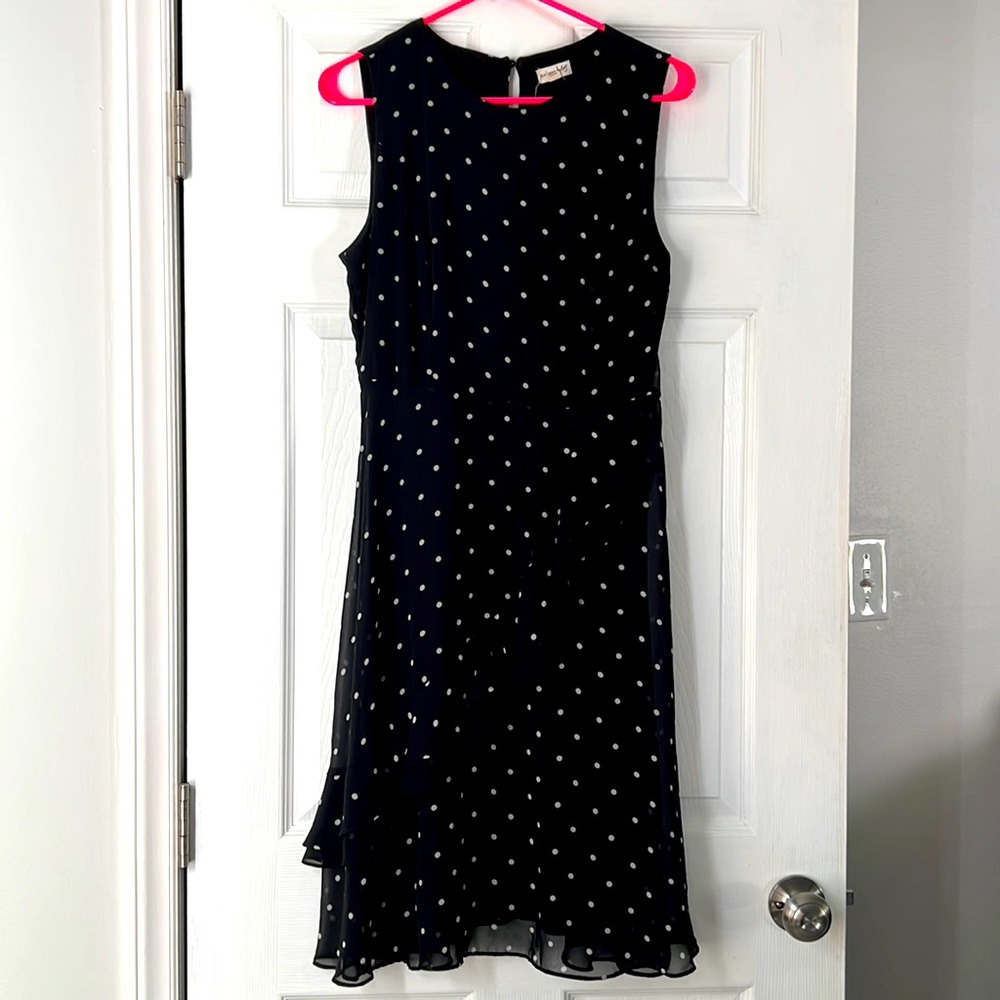 Black polka dot dress